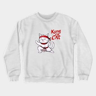 white cat kung fu cat master Crewneck Sweatshirt